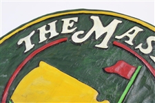 The Masters Augusta National Hand Carved Painted Round Wooden Sign - Folk Art