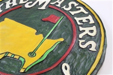 The Masters Augusta National Hand Carved Painted Round Wooden Sign - Folk Art