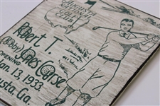 Bobby Jones Commemorative '1933' Course Opening Wooden Sign