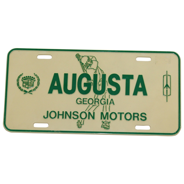 Augusta Georgia Johnson Motors Cadillac Oldsmobile Courtesy Car Plastic License Plate