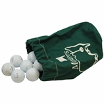 Masters Tournament Cloth Drawstring Shag Bag with 12 ANGC Practice Pro V-1 Golf Balls