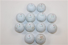 Masters Tournament Cloth Drawstring Shag Bag with 12 ANGC Practice Pro V-1 Golf Balls