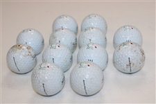 Masters Tournament Cloth Drawstring Shag Bag with 12 ANGC Practice Pro V-1 Golf Balls