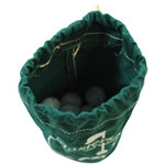Masters Tournament Cloth Drawstring Shag Bag with 12 ANGC Practice Pro V-1 Golf Balls