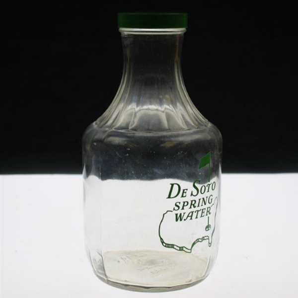 c. 1960's Augusta National Masters Champs Ceremony De Soto Spring Water Glass Jug