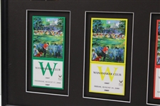 Leroy Neiman Signed Ltd Ed 2000 PGA Championship Ticket Set Presentation - Framed