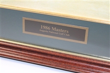Jack Nicklaus Signed 1986 Scorecard Deluxe Presentation w/Putter Raise Photo - Framed JSA ALOA