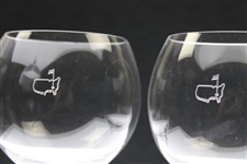 Pair of Augusta National Golf Club Members Logo Red Wine Glasses