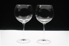 Pair of Augusta National Golf Club Members Logo Red Wine Glasses