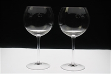 Pair of Augusta National Golf Club Members Logo Red Wine Glasses