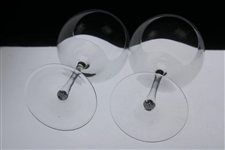 Pair of Augusta National Golf Club Members Logo Red Wine Glasses