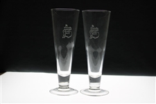 Pair of Augusta National Golf Club Members Logo Pint Beer Glasses 