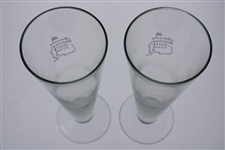 Pair of Augusta National Golf Club Members Logo Pint Beer Glasses 
