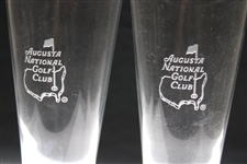 Pair of Augusta National Golf Club Members Logo Pint Beer Glasses 