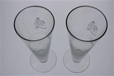 Pair of Augusta National Golf Club Members Logo Pint Beer Glasses 