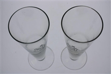 Pair of Augusta National Golf Club Members Logo Pint Beer Glasses 