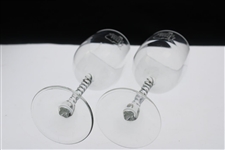 Pair of Augusta National Golf Club Members Logo White Wine Glasses