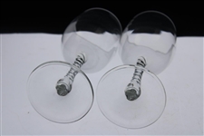 Pair of Augusta National Golf Club Members Logo White Wine Glasses