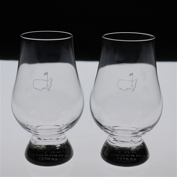 Pair of Augusta National Golf Club Logo Glass Snifters In Box