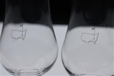 Pair of Augusta National Golf Club Logo Glass Snifters In Box