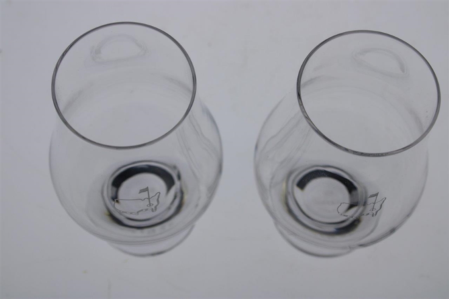 Pair of Augusta National Golf Club Logo Glass Snifters In Box