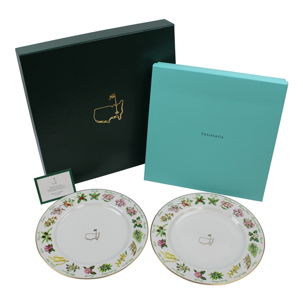 2018 Augusta National Ltd Ed Employee Masters Gift Tiffany & Co Beautification Plates In Box w/Card