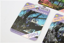 Two (2) 2004 Masters Tournament SERIES Badges with 2006 SERIES Badge - Mickelson Wins