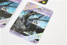 Two (2) 2004 Masters Tournament SERIES Badges with 2006 SERIES Badge - Mickelson Wins