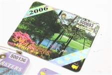 Two (2) 2004 Masters Tournament SERIES Badges with 2006 SERIES Badge - Mickelson Wins