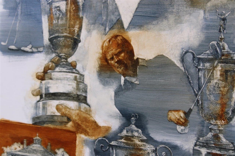 Original Oil on Panel Jack Nicklaus 'Grand Slam' Painting by Artist Robert Fletcher - Framed