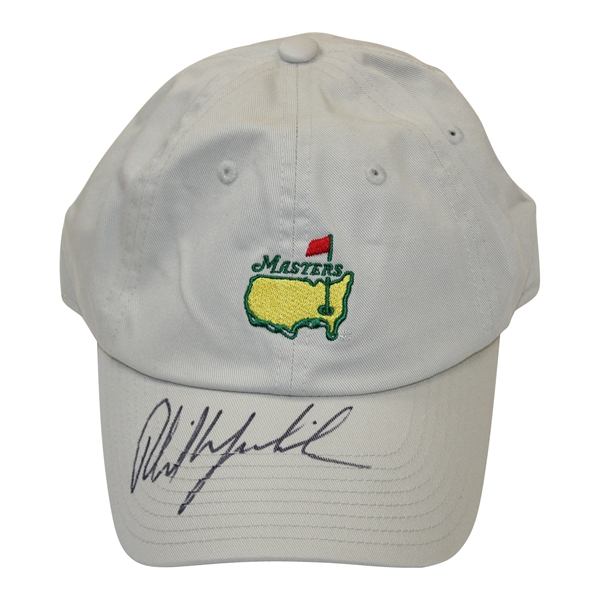 Phil Mickelson Signed Undated Masters Stone Caddy Hat JSA #QQ01382