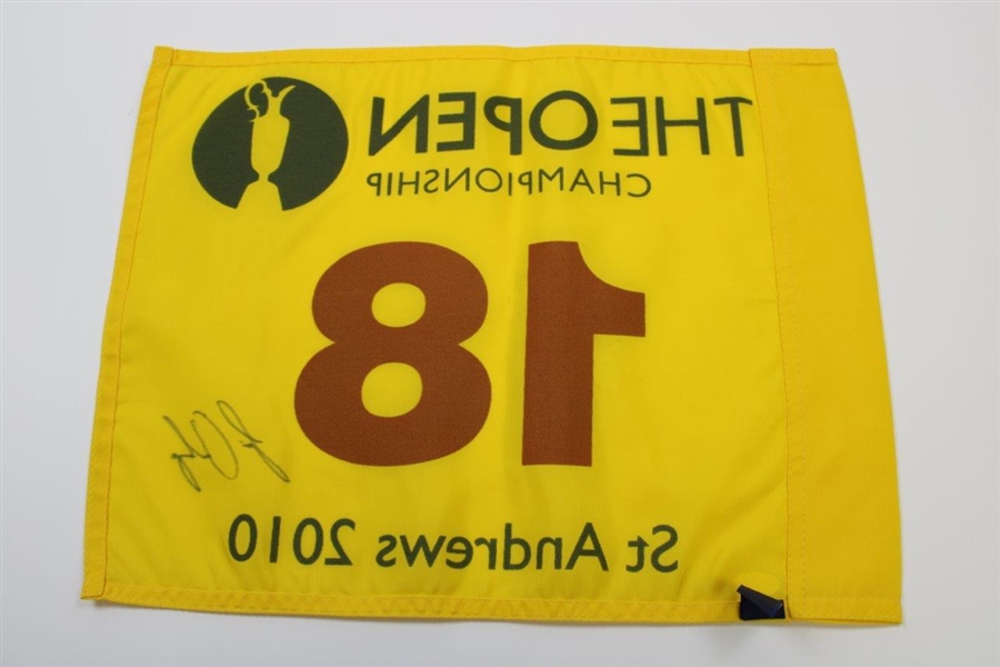 Louie Oostheuizen Signed 2010 The OPEN at St. Andrews Flag JSA #QQ01358