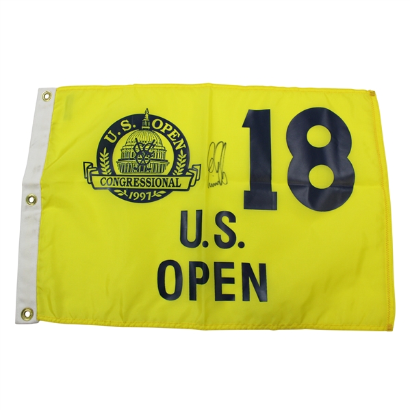 Ernie Els Signed 1997 US Open at The Congressional Yellow Screen Flag JSA ALOA