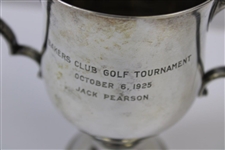 1925 Bakers Club Golf Tournament Tiffany Sterling Silver Trophy Won by Jack Pearson - October 6th