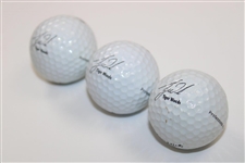 Three (3) Tiger Woods Facsimile Signature American Express Titleist Golf Balls