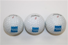 Three (3) Tiger Woods Facsimile Signature American Express Titleist Golf Balls