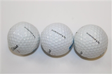 Three (3) Tiger Woods Facsimile Signature American Express Titleist Golf Balls
