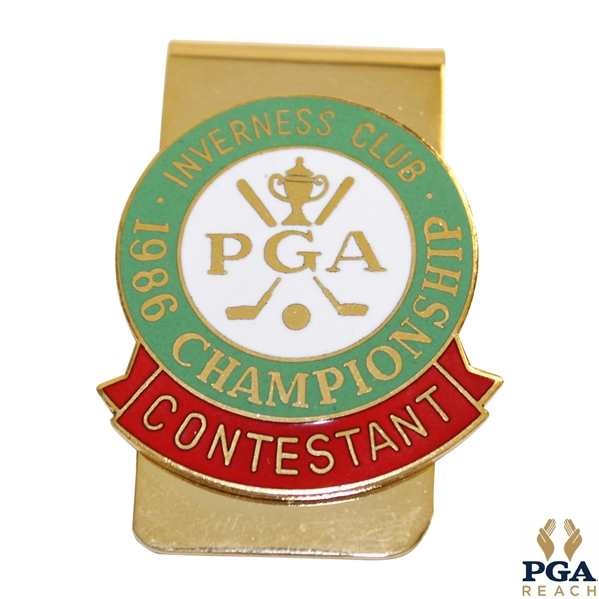 1986 PGA Championship at Inverness Club Contestant Badge - Bob Tway Winner