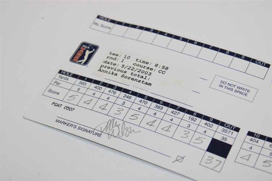 Annika Sorenstam's First Woman in 50yrs To Play PGA Tour Event Rd 1 Official Scorecard - 2003 Colonial
