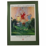 Hogan, Palmer, Fleck & Casper Signed 87th US Open Poster - Framed JSA ALOA