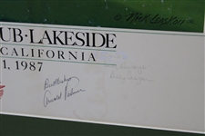 Hogan, Palmer, Fleck & Casper Signed 87th US Open Poster - Framed JSA ALOA