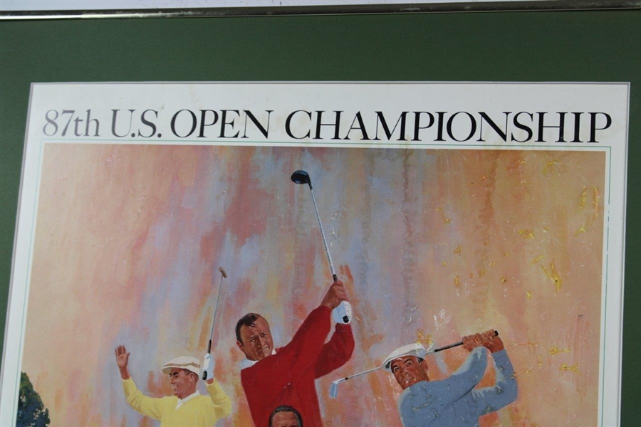 Hogan, Palmer, Fleck & Casper Signed 87th US Open Poster - Framed JSA ALOA
