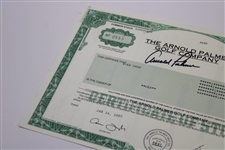 Arnold Palmer Signed 'The Arnold Palmer Co. Common Stock Certificate #AP0553 JSA ALOA