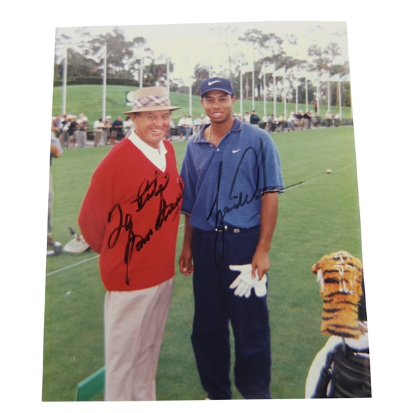Tiger Woods & Sam Snead Dual Signed 8x10 Color Photo JSA ALOA
