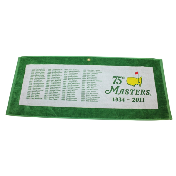 2011 Masters Tournament 75th Anniversary 1934-2011 Bag Towel