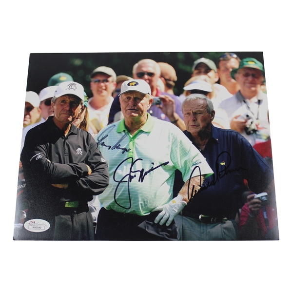 Big 3' Palmer, Nicklaus & Player Signed Masters Honorary Starters Photo JSA FULL #X92590