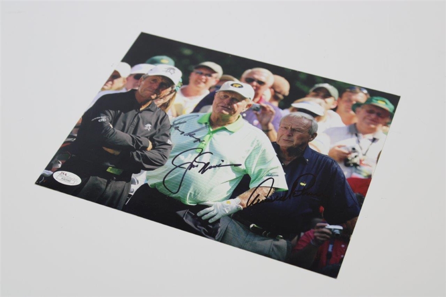 Big 3' Palmer, Nicklaus & Player Signed Masters Honorary Starters Photo JSA FULL #X92590