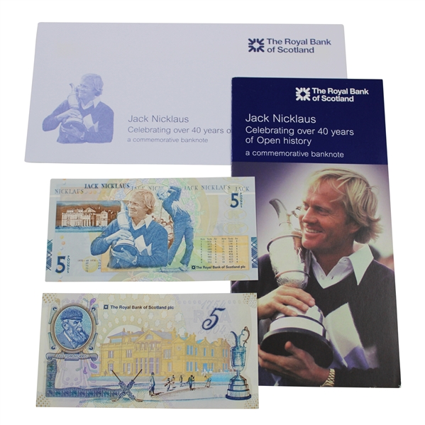 Jack Nicklaus & Old Tom Morris RBS 5lb Commemorative Banknotes