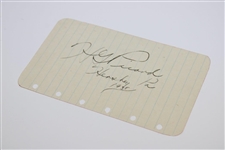 Henry 'H.G.' Picard Signed Note Page with Inscribed 'Hershey PA 1938' JSA ALOA