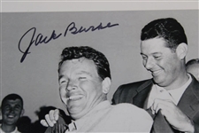 Jack Burke Signed B&W Photo Receiving Green Jacket from Middlecoff with Jones JSA ALOA